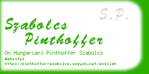 szabolcs pinthoffer business card